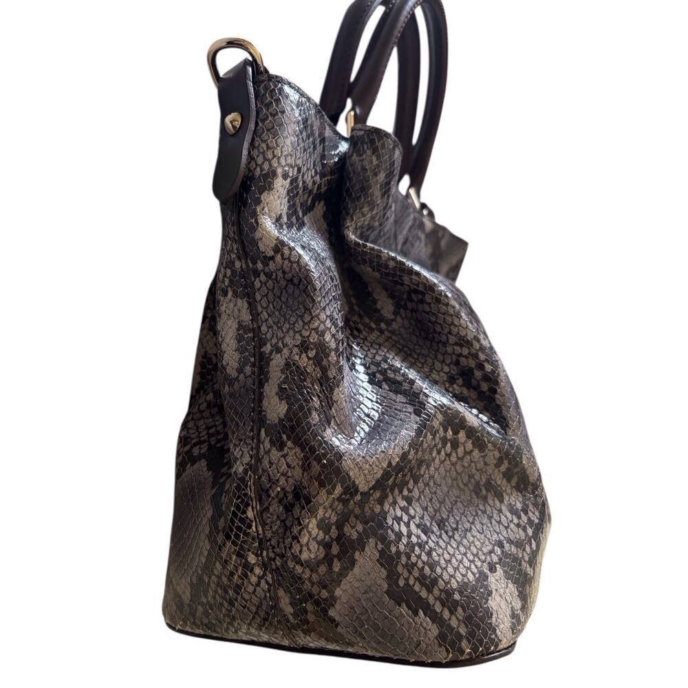 Dooney & Bourke City GrayPython Barlow Purse Satchel w Shoulder Strap - Picture 5 of 15